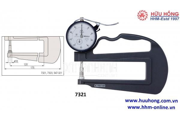 7321 Đồng hồ đo độ dày 0-10mmx0.01 Mitutoyo