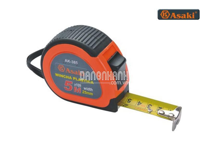 Thước kéo nền vàng cao cấp lỗ ban tiếng Việt (5mx25mm) Asaki AK-2623
