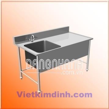 Bàn chậu rửa đơn inox lệch trái