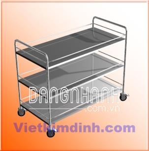 Xe đẩy inox 3 tầng