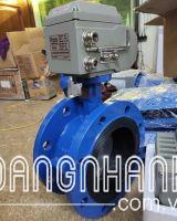 Van bướm hai mặt bích điều khiển điện