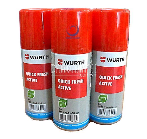 Chai khử mùi diệt khuẩn trong ô tô – Quick Fresh Active – Wurth