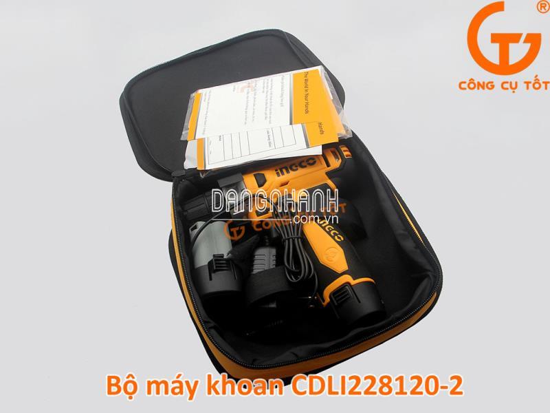 MÁY KHOAN DÙNG PIN 20NM INGCO CDLI228120-2 KÈM PIN 2 PIN 12V VÀ TÚI VẢI