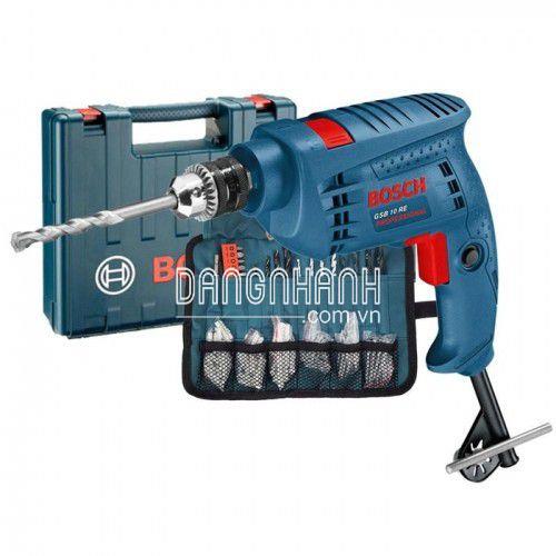 Máy Khoan Động Lực Bosch GSB 10 RE (Valy Nhựa, Bộ Mũi Khoan + Đầu Vít)