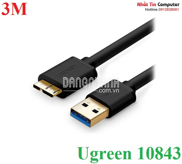 Cáp USB 3.0 cho ổ cứng di động HDD 2,5 ing dài 2m chính hãng Ugreen 10843 cao cấp