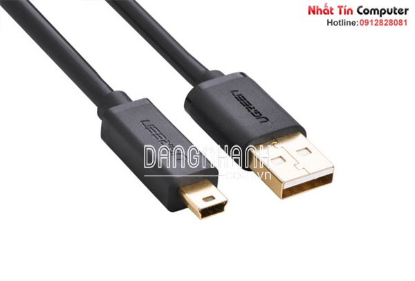 Cáp USB 2.0 to USB Mini 25cm mạ vàng Chính hãng Ugreen 10353 cao cấp