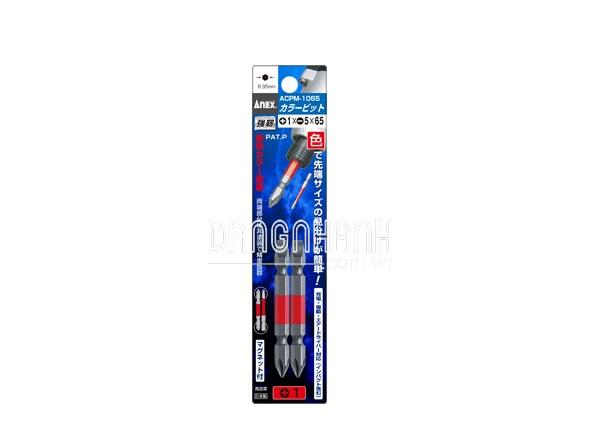 Vỉ 2 mũi vít 2 đầu +2-6x65mm ANEX ACPM-2065
