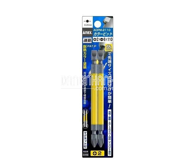 Vỉ 2 mũi vít 2 đầu +2-6x300mm ANEX ACPM-2300