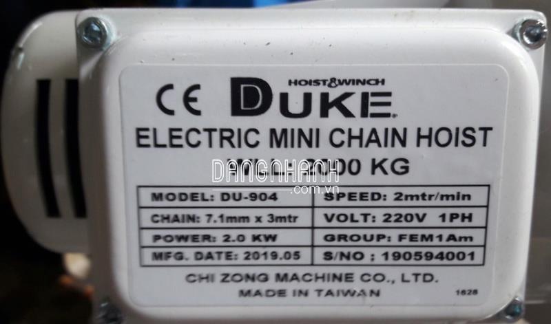 PA LĂNG XÍCH ĐIỆN TAIWAN MINI DUKE 2 TẤN