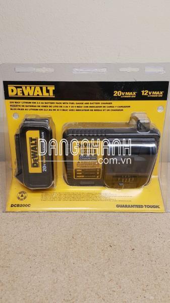 Bộ pin sạc Dewalt DCB200C 20V (3 Ah) – Combo pack