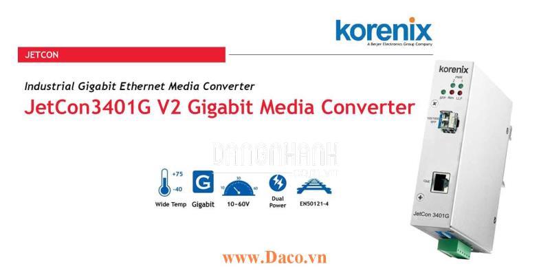 JETCON 3401G BỘ CHUYỂN ĐỔI TRUYỀN THÔNG TỪ GIGABIT ETHERNET SANG CÁP SỢI QUANG 1 GBE PORT