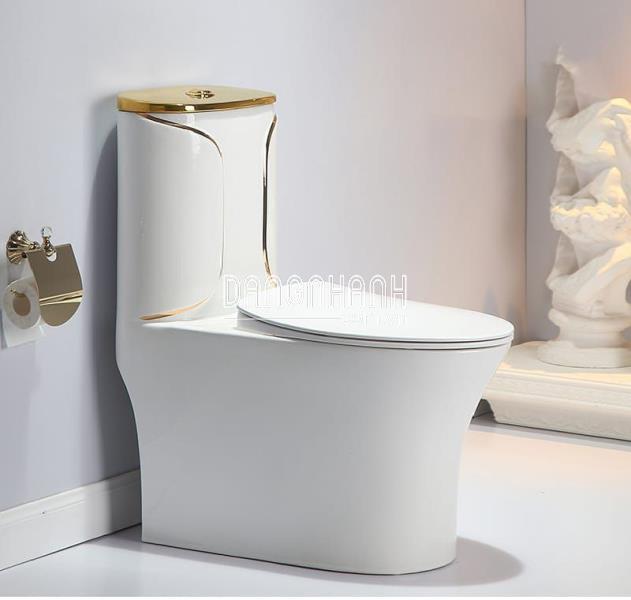 BỒN CẦU LIỀN KHỐI RANOX NẮP VÀNG RN104
