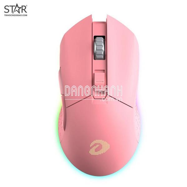 Chuột Không Dây Dare-U EM901 Gemini Queen Pink RGB Gaming Wireless (Hồng)