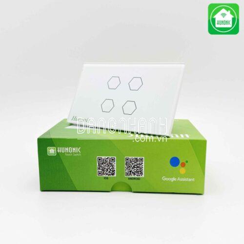 Công Tắc Cảm Ứng Hunonic 4 nút Màu Trắng