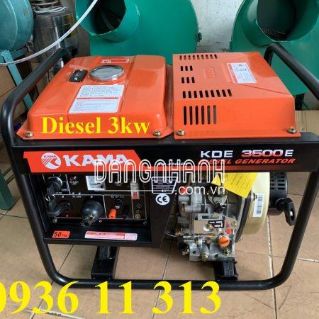 Máy Phát Điện Chạy Dầu 3Kw Kama KDE3500, Đề điện