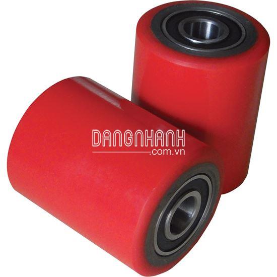 Bánh xe nâng tay 80x93mm chất liệu PU, bánh đơn trước mũi càng