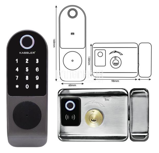 KHÓA CỬA SẮT VÂN TAY 2 MẶT KASSLER KL- 579 - CHỐNG NƯỚC( TIÊU CHUẨN ĐỨC)