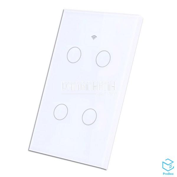Công Tắc Cảm Ứng Wifi SmartZ PM màu trắng, không viền, 4 nút WS1 (mã con WS1.4W)