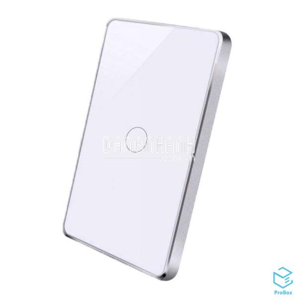 Công Tắc Cảm Ứng Wifi SmartZ PM màu trắng, viền bạc, 1 nút WS1 (mã con WS1F.1)