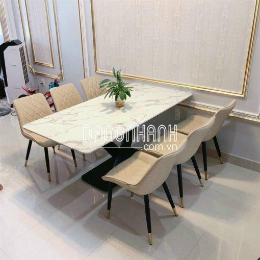 Bộ bàn ăn 6 ghế mặt đá nhập khẩu – BADK28
