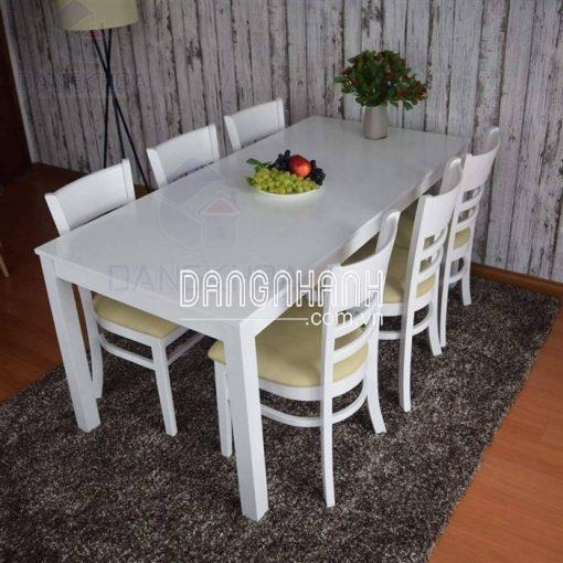 Bộ bàn ăn cabin 6 ghế màu trắng – BADK26