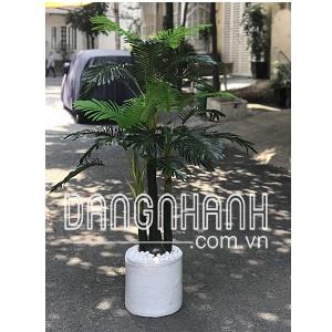 Cây dừa giả trang trí nội thất cao 1,6m chậu 3 cây như hình