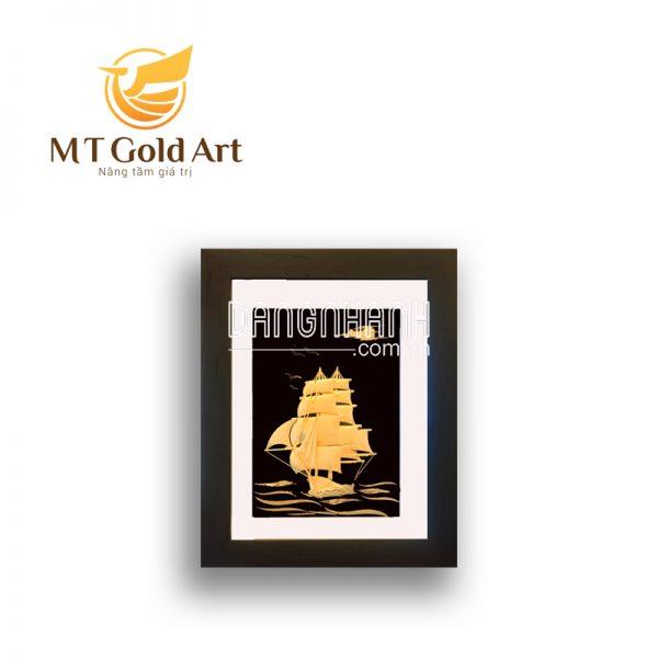 Tranh thuyền thuận buồm xuôi gió mạ vàng 24k (25x32cm)