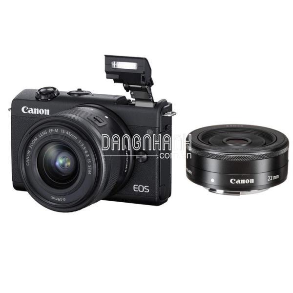 MÁY ẢNH CANON EOS M200 KIT EF-M15-45MM F3.5-6.3 IS STM + EF-M 22MM F2 STM - ĐEN