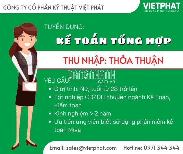 VIETPHAT tuyển dụng KẾ TOÁN TỔNG HỢP