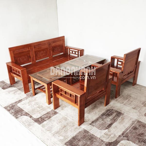 Bộ Bàn Ghế Sofa Đối Hiện Đại Gỗ Sồi Nga Màu Nâu Đẹp Giá Rẻ