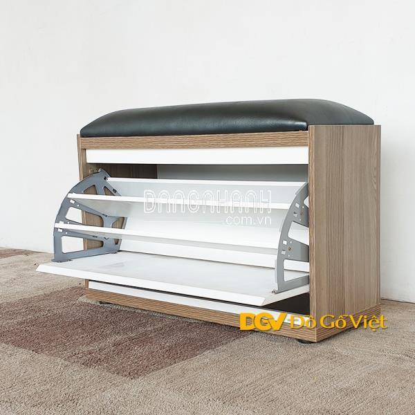 Tủ Giày Thông Minh Gỗ MDF Màu Kem 1 Tầng Bọc Nệm Đẹp Giá Rẻ