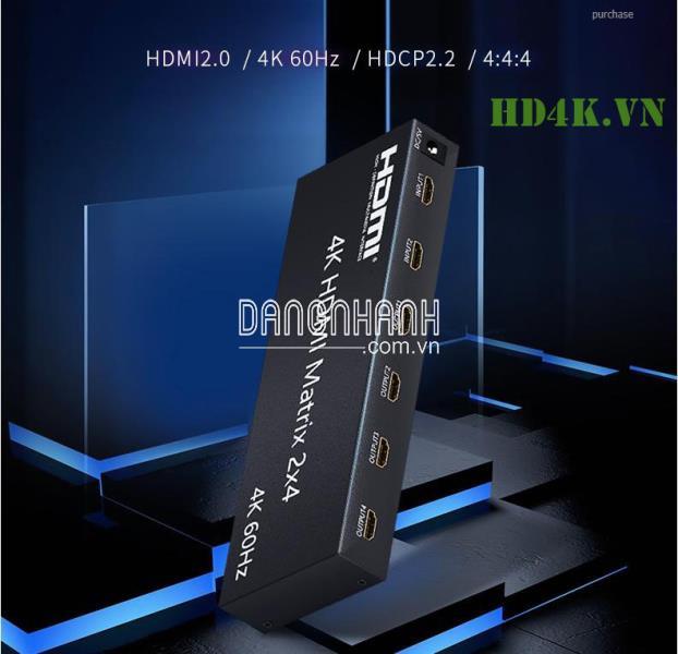 Bộ gộp HDMI 2 ra 4 matrix hỗ trợ 4k Unnlink 0923