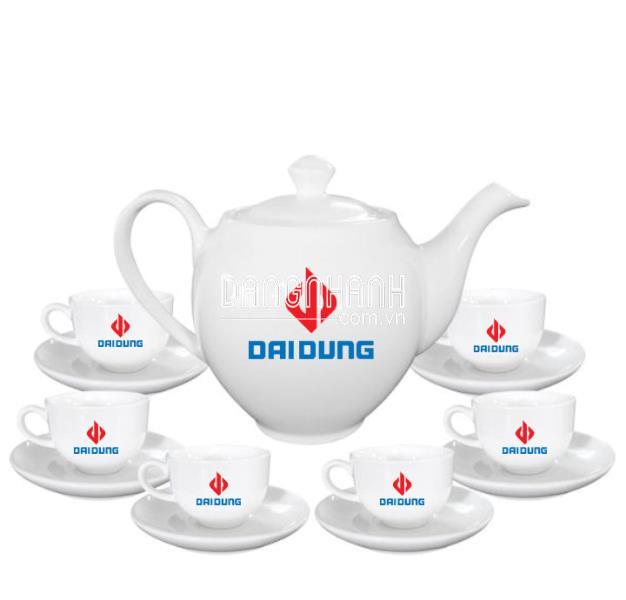 BỘ ẤM TRÀ MINH CHÂU 0.5L IN LOGO LÀM QUÀ TẶNG DOANH NGHIỆP