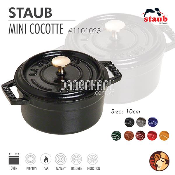 Nồi gang tròn Staub 10 cm – Màu đen