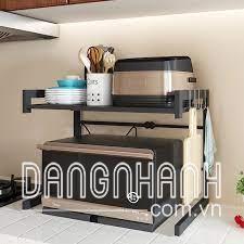 Kệ Để Lò Vi Sóng Hai Tầng Co Giãn Thông Minh INOX, Sơn Tĩnh Điện | Tiggang