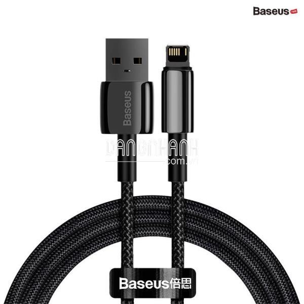 Cáp sạc Lightning siêu bền dùng iPhone/iPad Baseus Tungsten Gold Lightning (USB to Lightning, 2.4A Fast Charging & Data Cable)