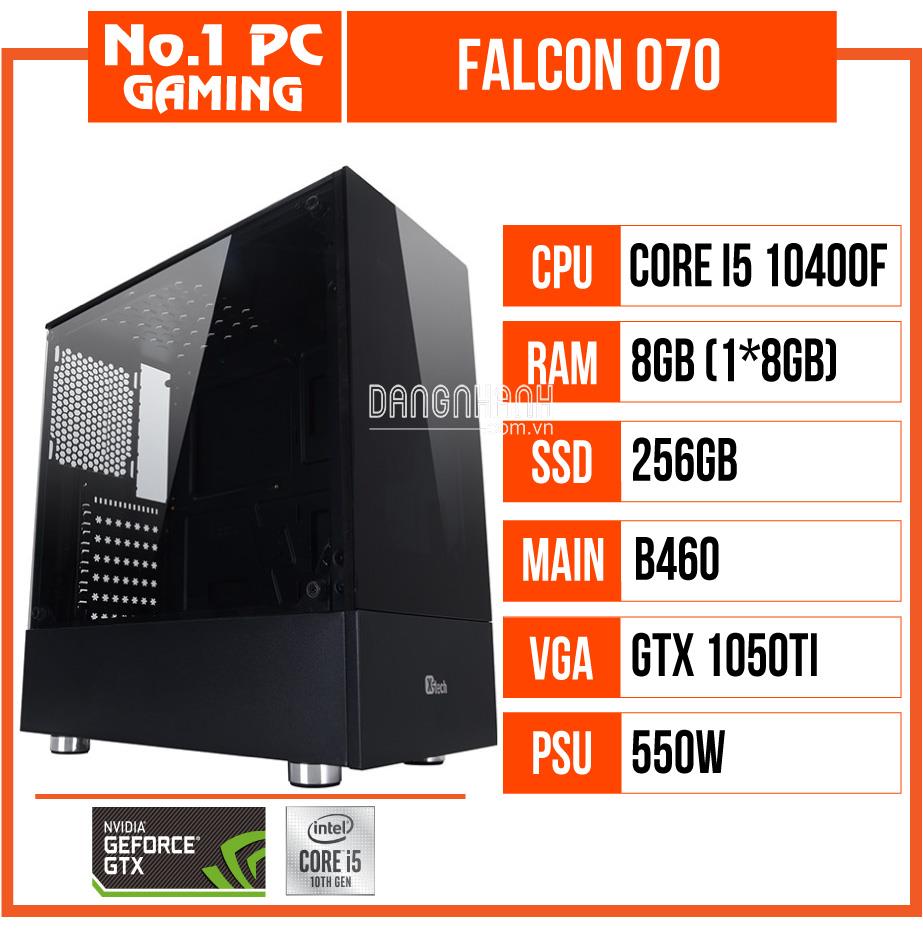 PC GAMING FALCON 070 (i5 10400F/B460/8GB RAM/256GB SSD/GTX 1050Ti/550W)
