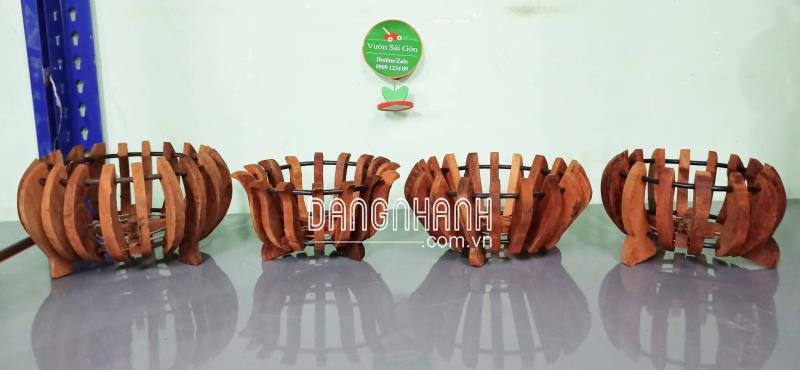 Chậu gỗ trồng lan nhiều kích cỡ