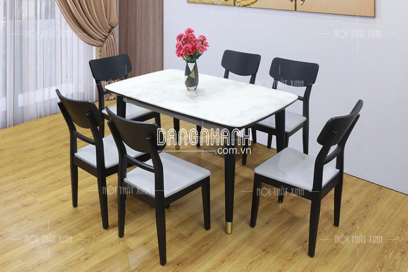 Bàn ghế ăn mặt đá đẹp BA202