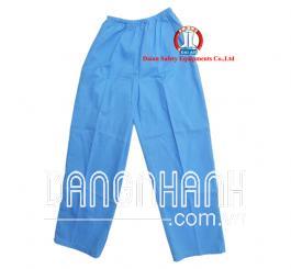 Quần blu vải lon (thô) TQ trắng + xanh may thường