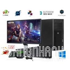 Máy Bộ HP Z420 -07: CPU E5-2680 // Ram 64GB // VGA 1050Ti // SSD 240 // 24 inch