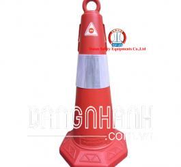Cọc tiêu nhựa dày VN - NQ kiểu vòng khuyết ( P/Q trắng) cao 70cm