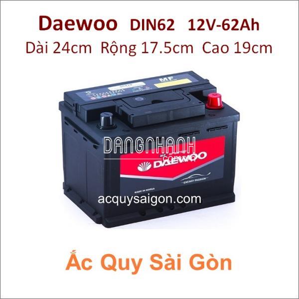 Bình ắc quy DAEWOO 12V 62Ah Din62