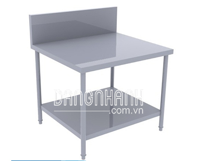 Bàn inox 2 tầng phẳng có gáy