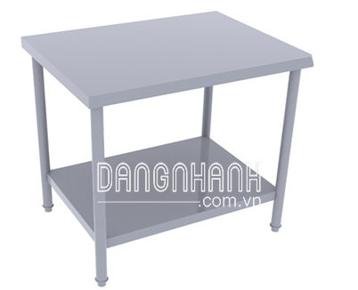 Bàn inox 2 tầng phẳng vát cạnh