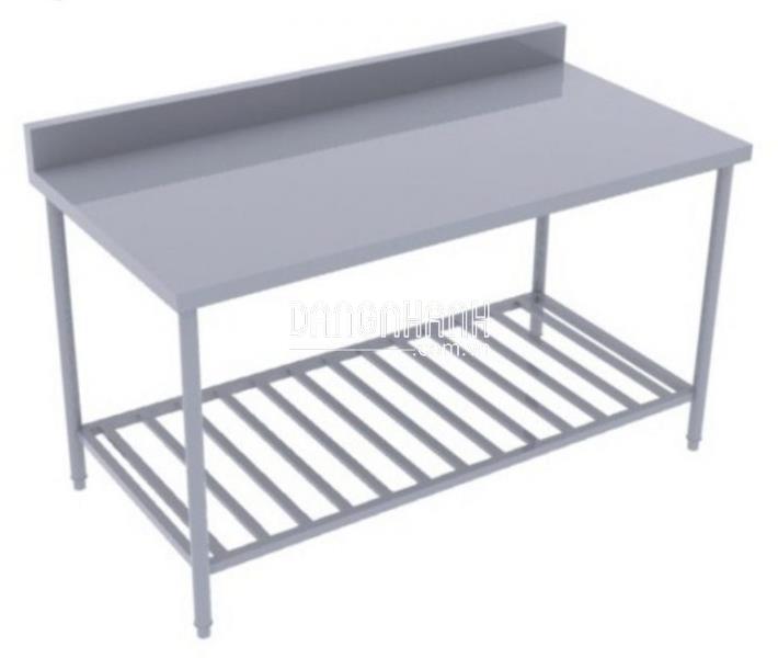 Bàn inox 2 tầng kệ song có gáy
