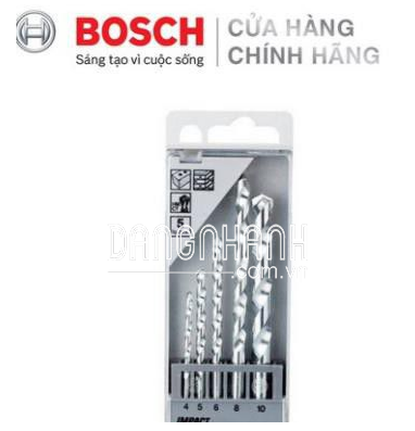 Bộ mũi khoan Bosch silverper (5 mũi; 4/5/6/8/10mm) 2608680726-879