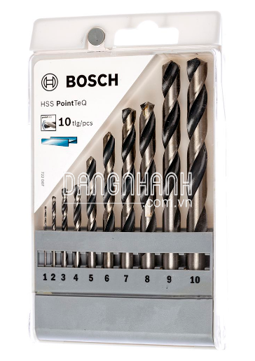 Bộ mũi khoan BOSCH HSS PointTeQ (10 mũi,1.0-10mm) 2608577348