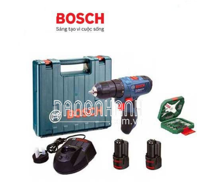 Máy khoan pin Bosch GSB 120-LI + Bộ Xline 34 chi tiết