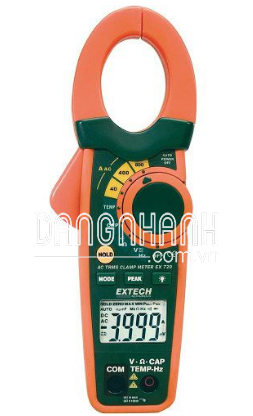 Ampe kìm AC Extech EX720, 0.01A/800A (True RMS, nhiệt độ kiểu K)